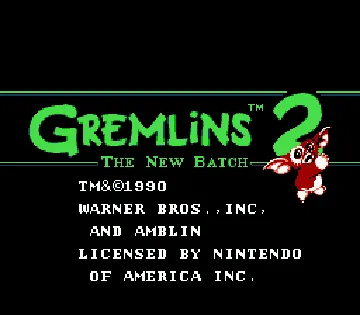 Gremlins 2 - The New Batch (USA) (Beta) screen shot title